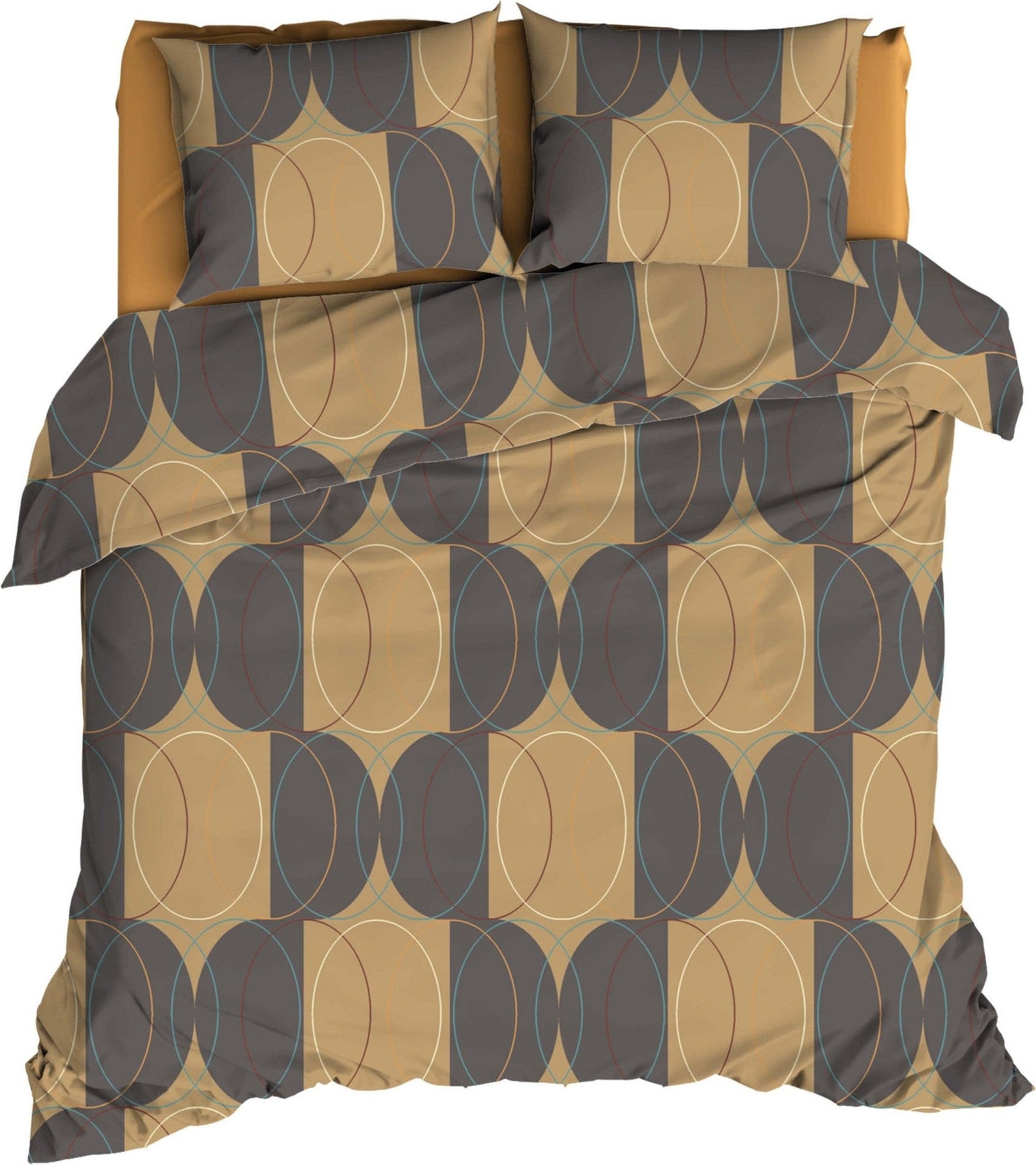 Romanette Dekbedovertrek Katoen Swing Antra / Camel