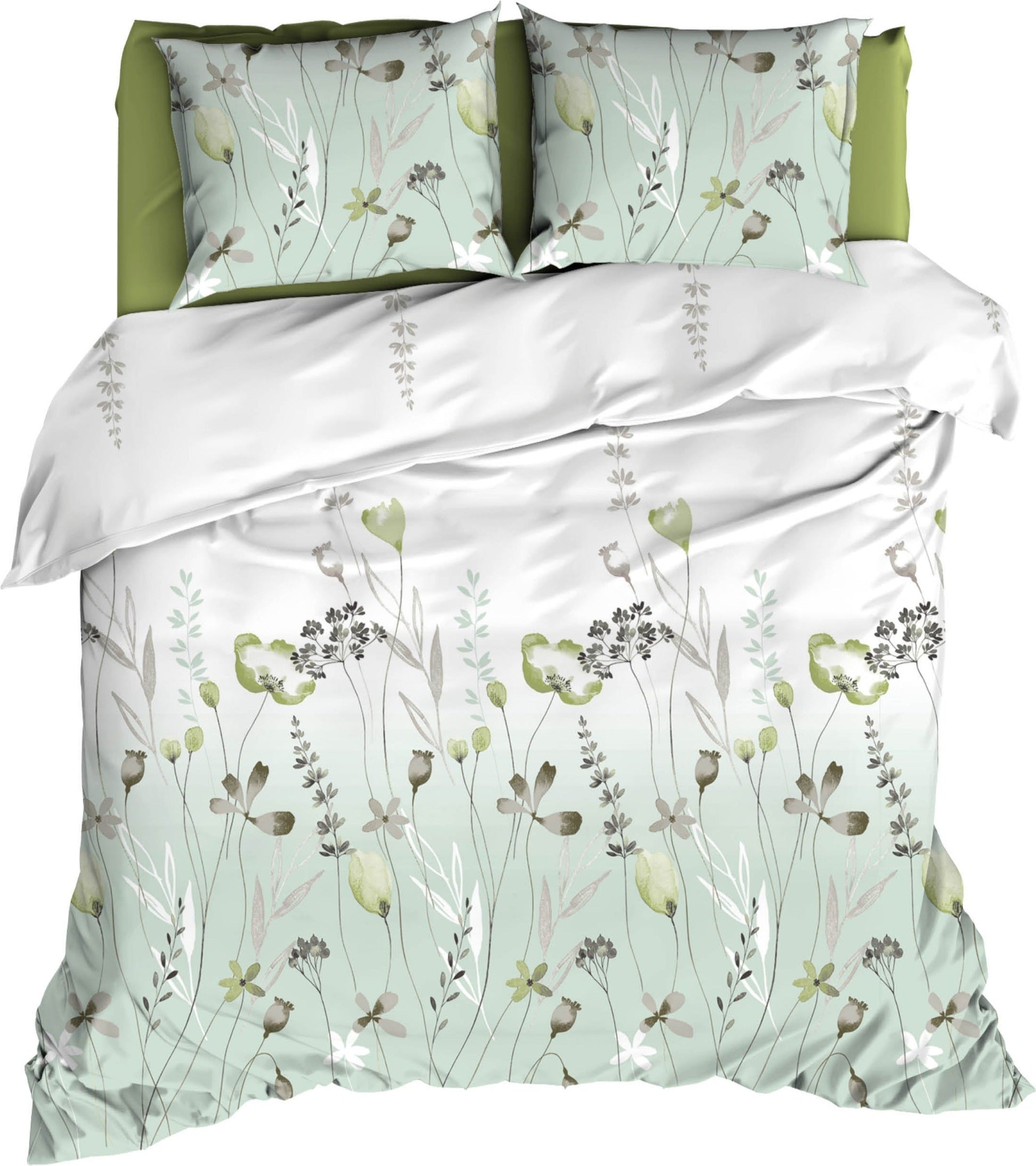 Satin d'Or Dekbedovertrek Satijn Zizi - Dusty Green