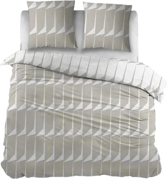 Housse de Couette Sleepnight Coton Agnes Taupe