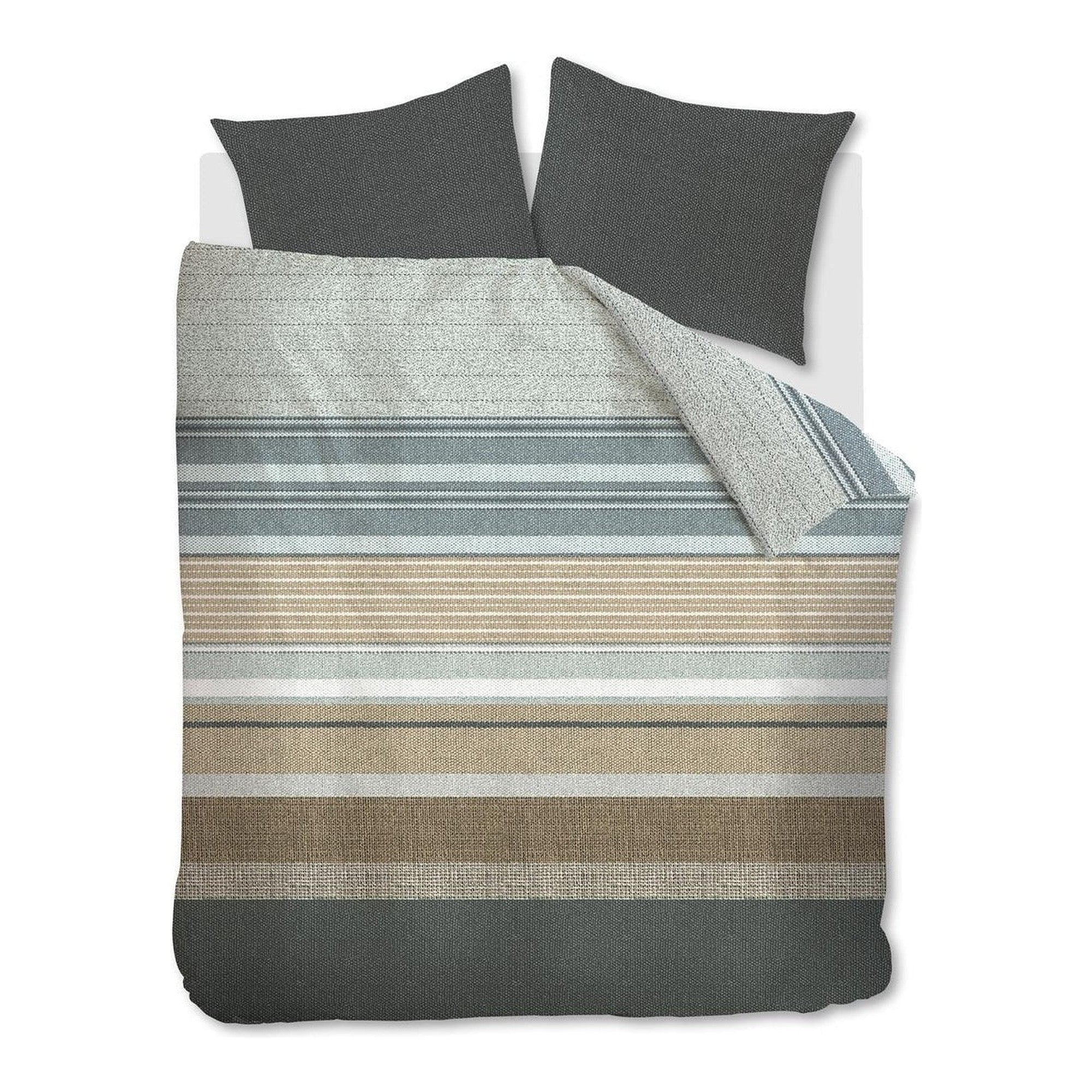 Beddinghouse dekbedovertrek katoen Lex Grey Green