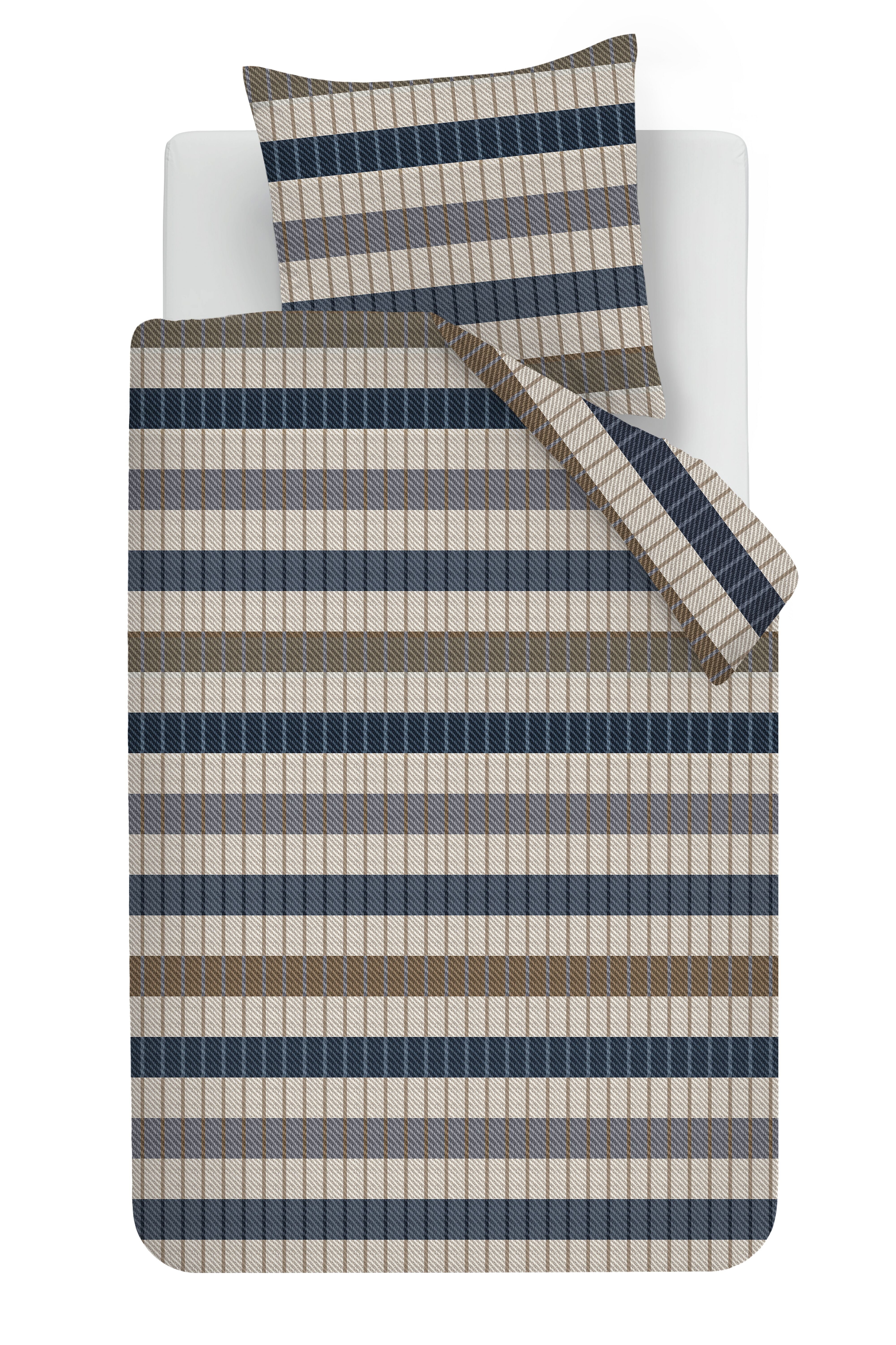 Beddinghouse dekbedovertrek flanel Bo Blauw