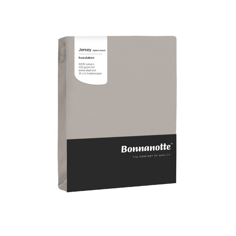 Bonnanotte hoeslaken double jersey stone