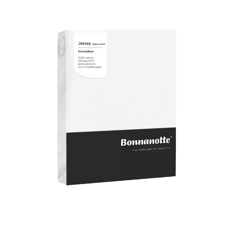 Bonnanotte hoeslaken double jersey wit