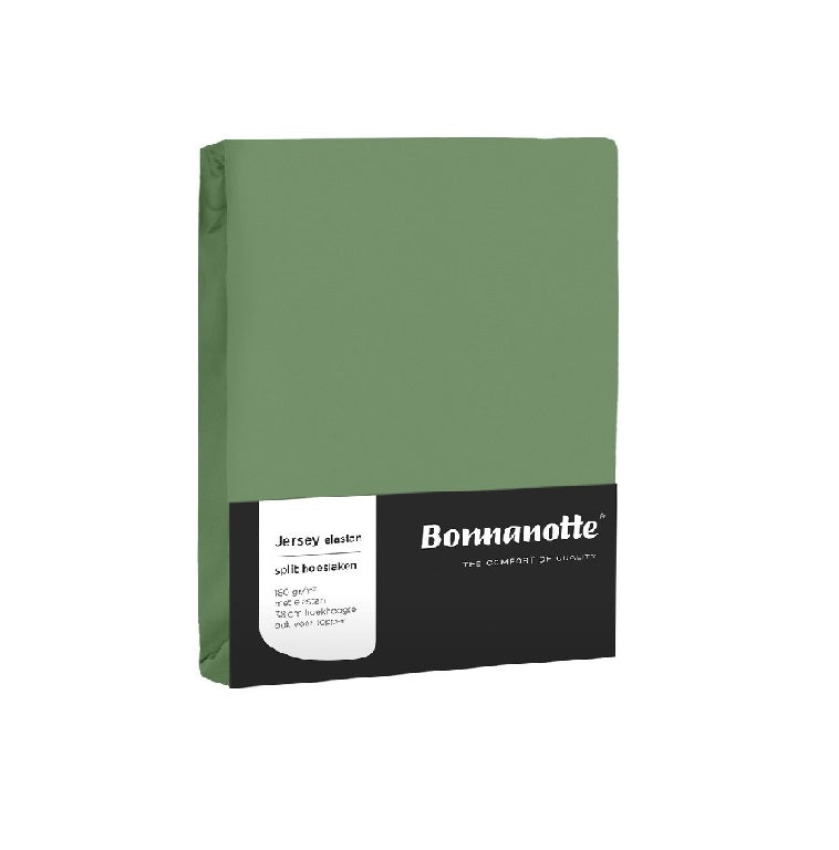 Bonnanotte duo split hoeslaken jersey elastan 180 olijfgroen