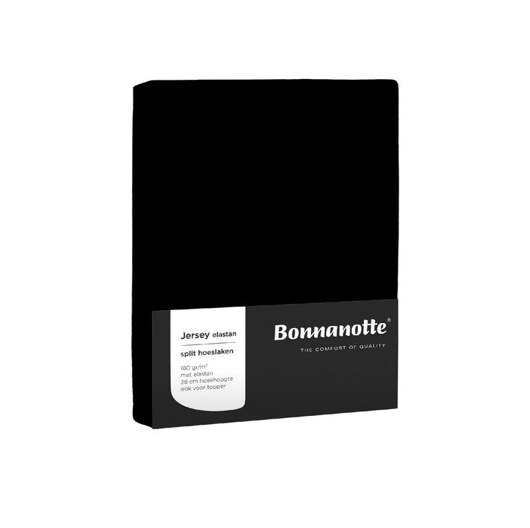 Bonnanotte duo split hoeslaken jersey elastan 180 zwart