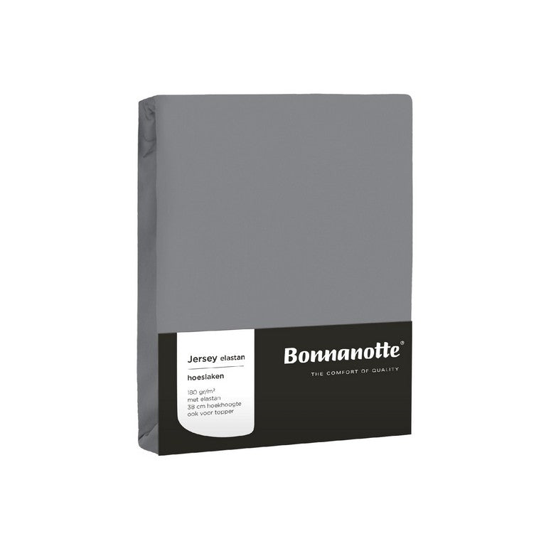 Bonnanotte hoeslaken jersey elastan 180 midden grijs