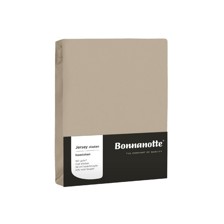 Bonnanotte hoeslaken jersey elastan 180 taupe