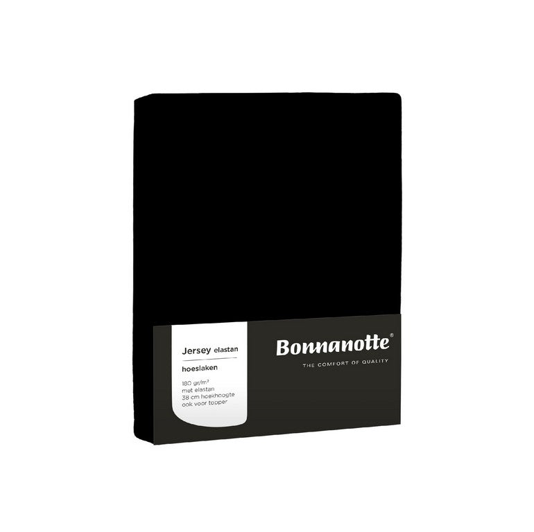 Bonnanotte hoeslaken jersey elastan 180 zwart