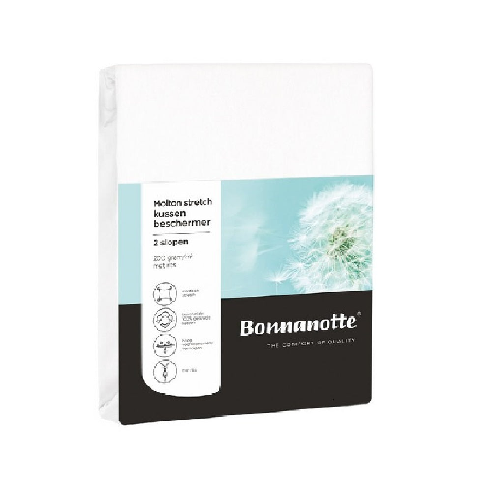 Bonnanotte kussenbeschermer molton stretch 200 gr - set van 2