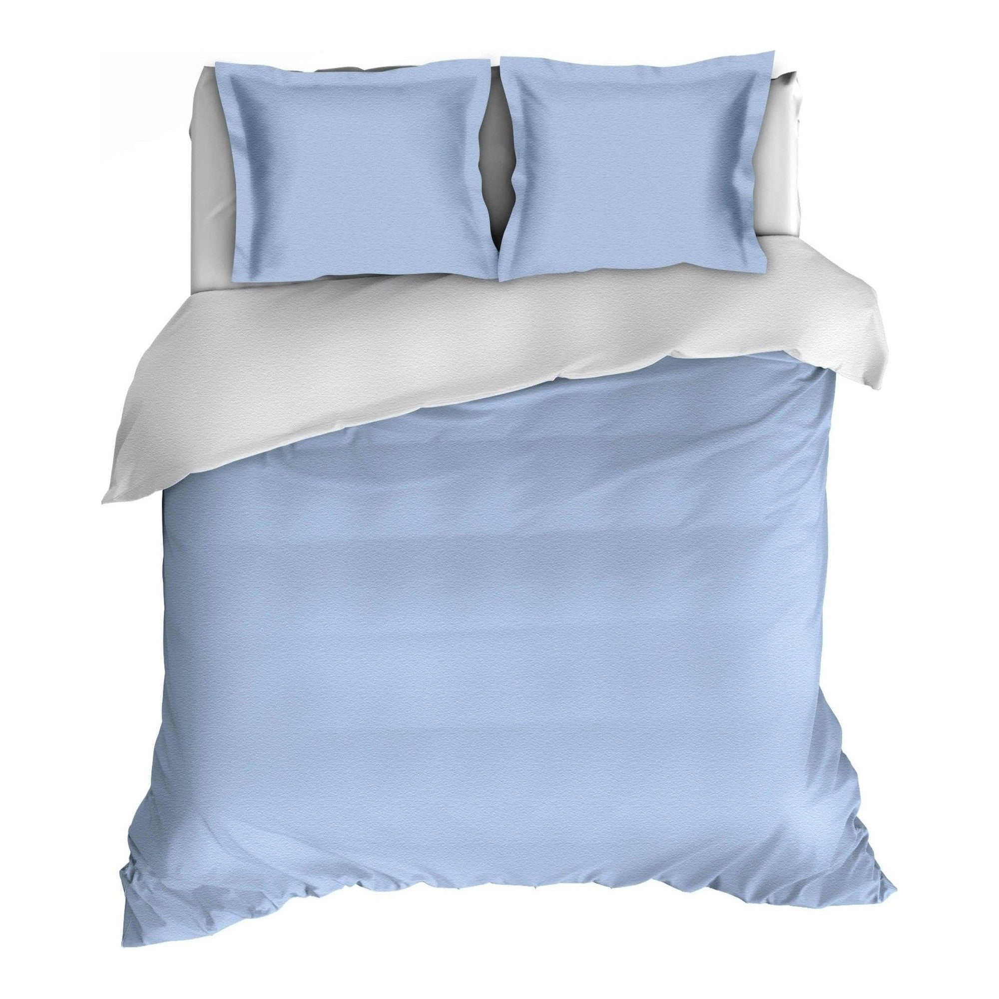 Romanette dekbedovertrek flanel Comtesse bleu wit