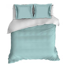 Romanette dekbedovertrek flanel Comtesse Misty Green wit