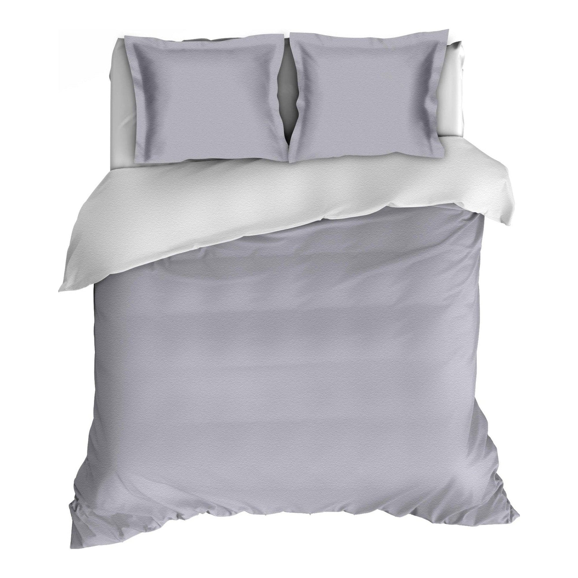 Romanette dekbedovertrek flanel Comtesse Silver wit