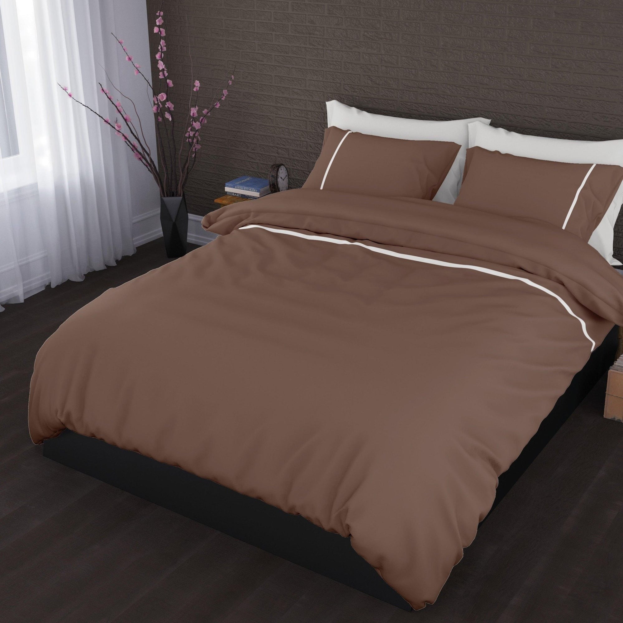 Romanette dekbedovertrek flanel Duchesse taupe