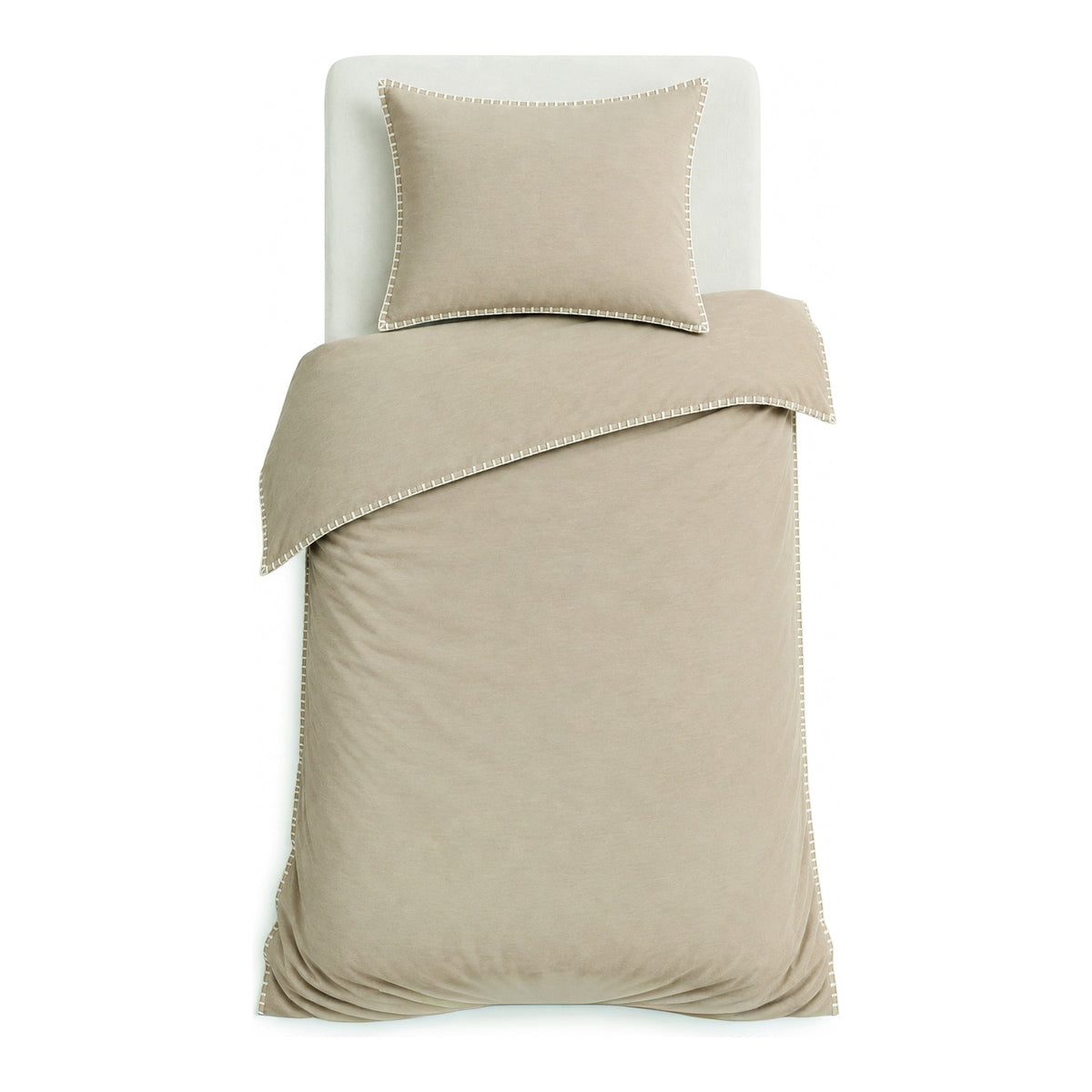 Romanette Dekbedovertrek Flanel Visconti Sand Wit