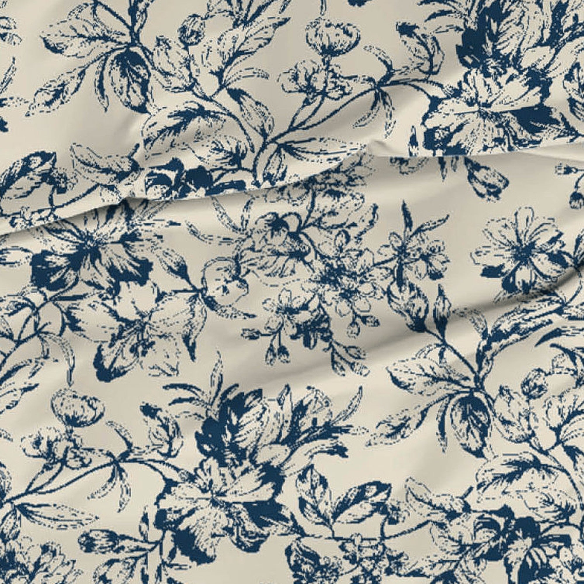 Satin d'Or dekbedovertrek satijn Guirlande blauw