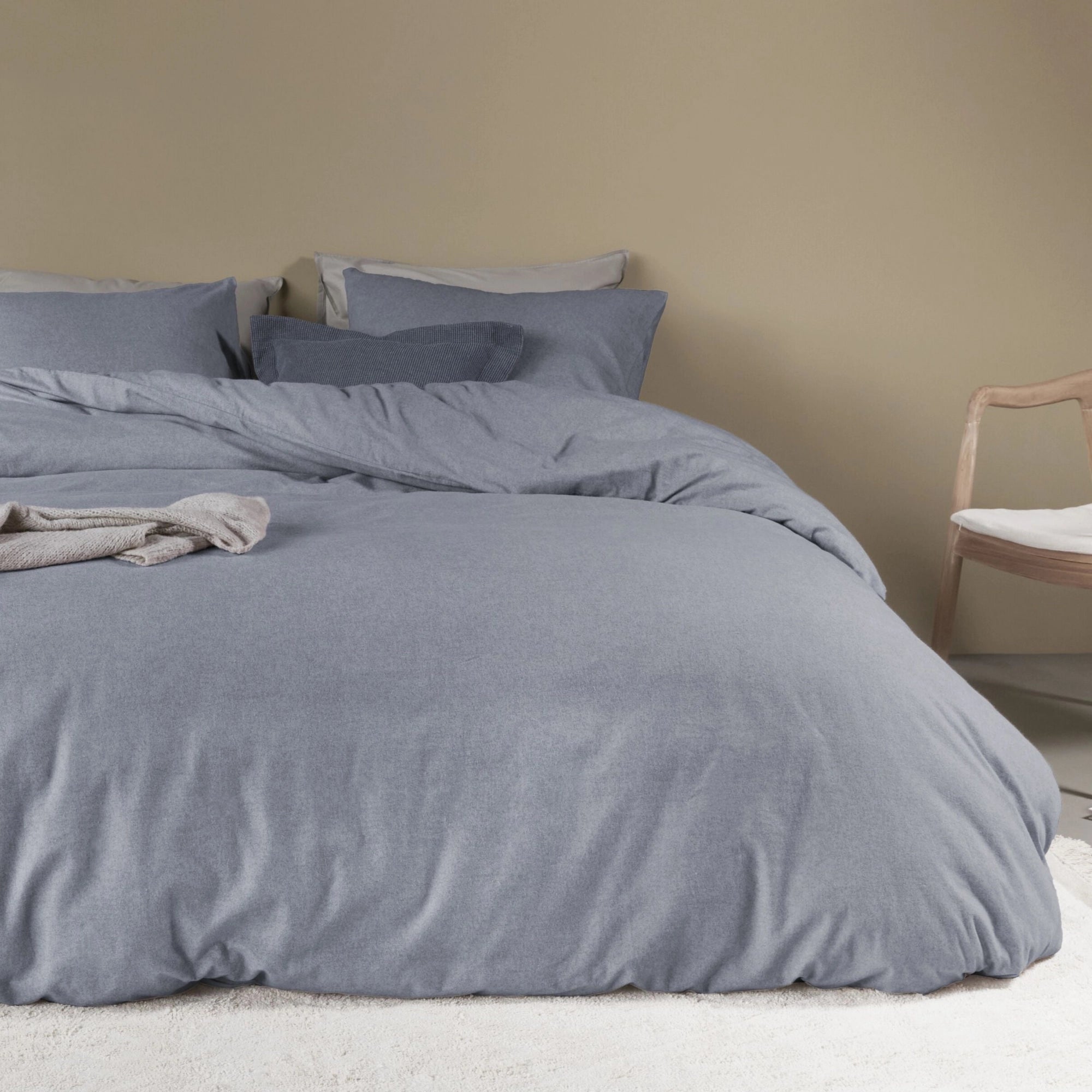 Beddinghouse Dekbedovertrek Flanel Frost Blauwgrijs
