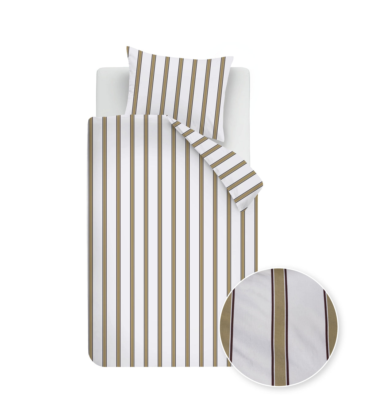 vtwonen dekbedovertrek katoen fun stripe zand
