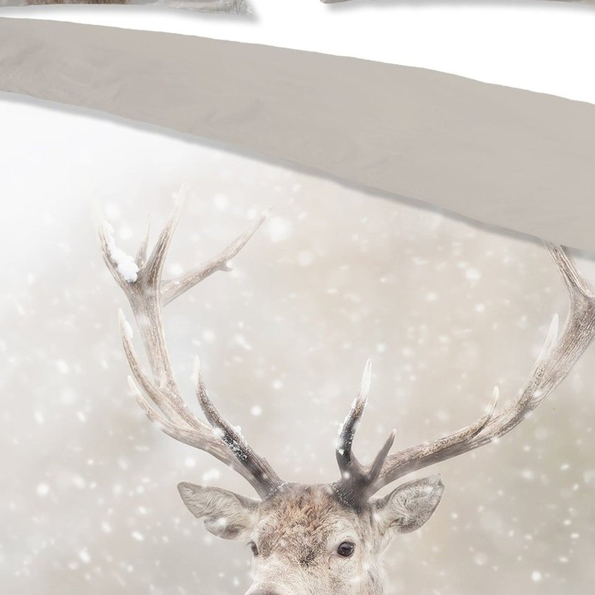 Good Morning dekbedovertrek flanel Snowydeer, Sand