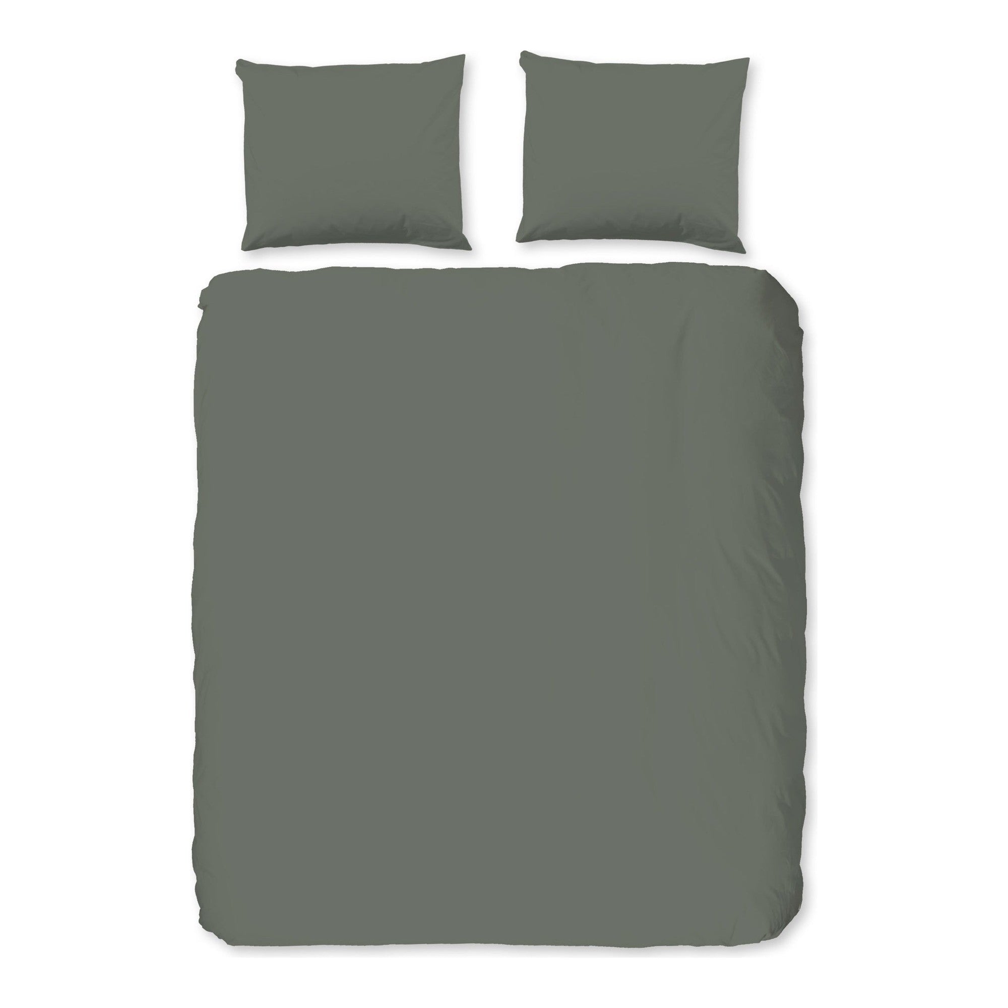 Good Morning dekbedovertrek katoen uni, Olive Green