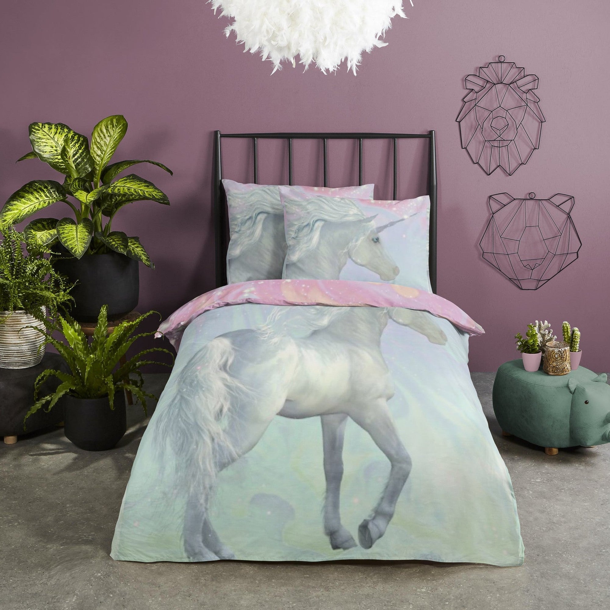 Good Morning Bettbezug Baumwolle Einhorn Multi