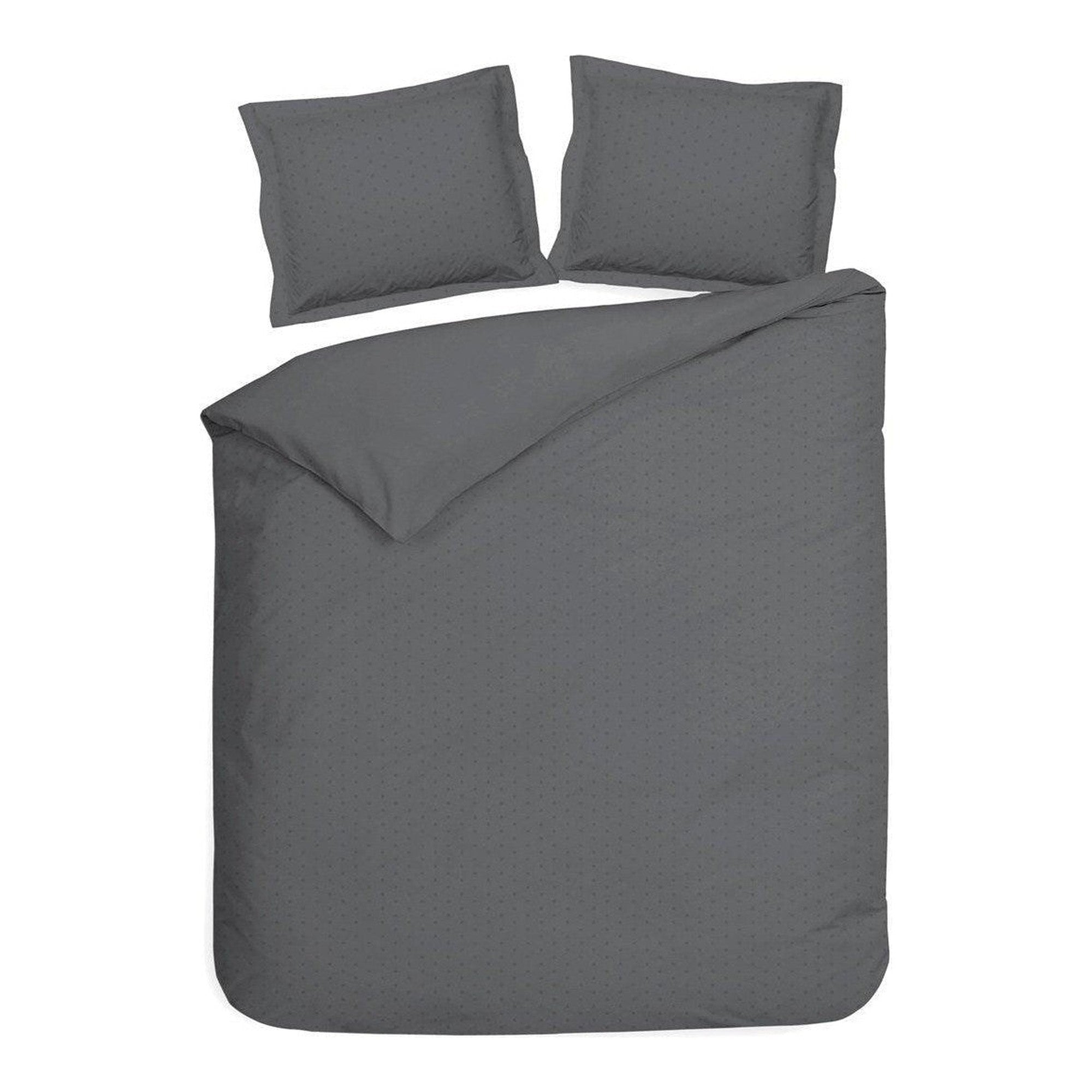 Heckettlane dekbedovertrek Punto Classic Anthracite satijn