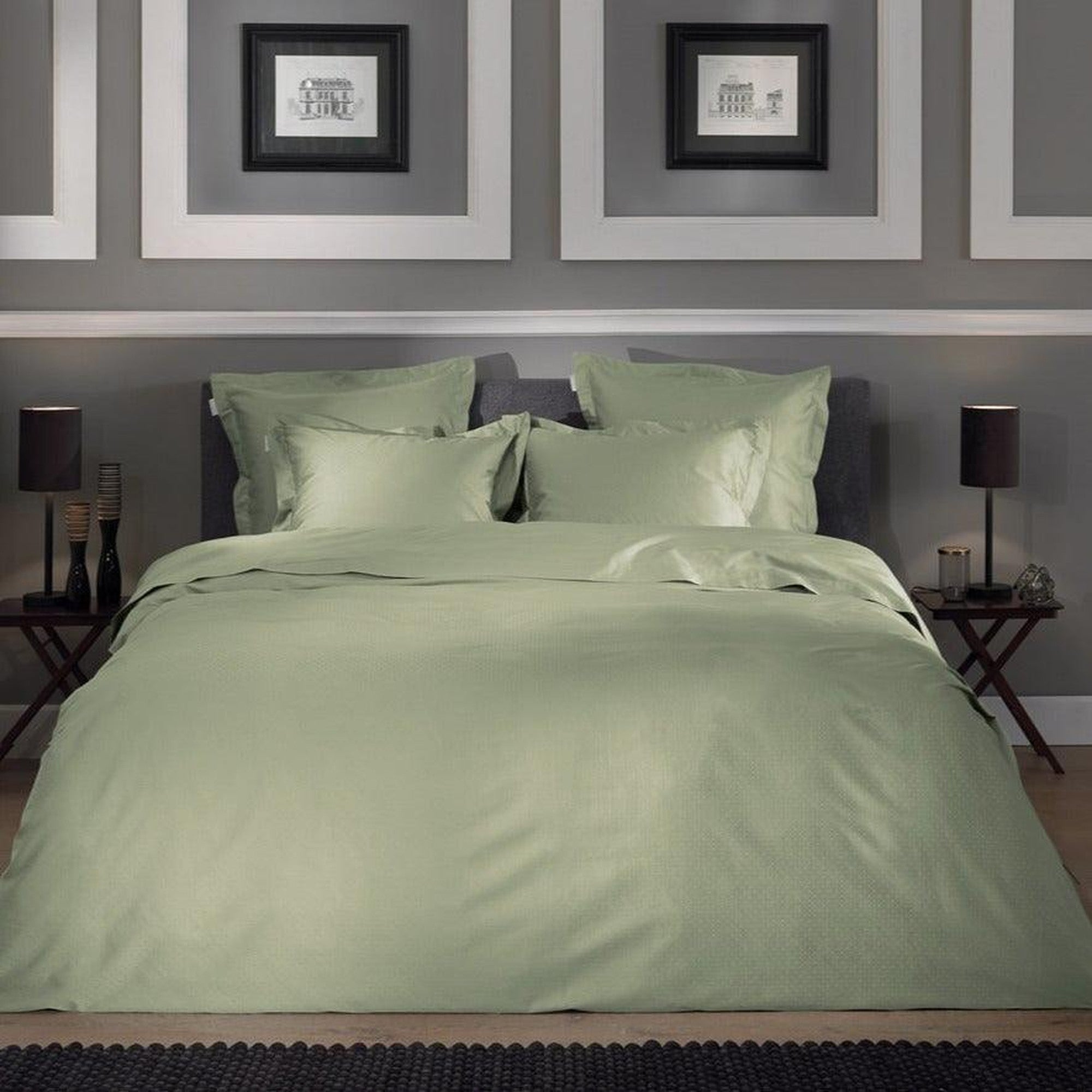 Heckettlane dekbedovertrek Punto Laurel Green satijn