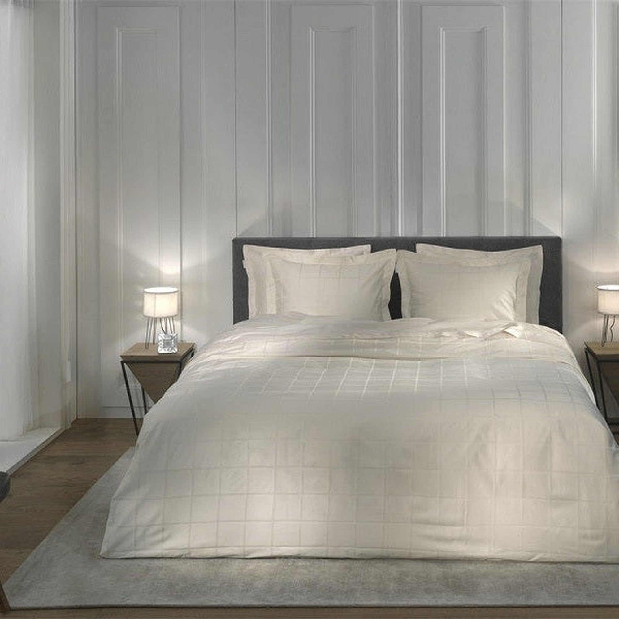 Heckettlane dekbedovertrek satijn Diamante Off-White satijn