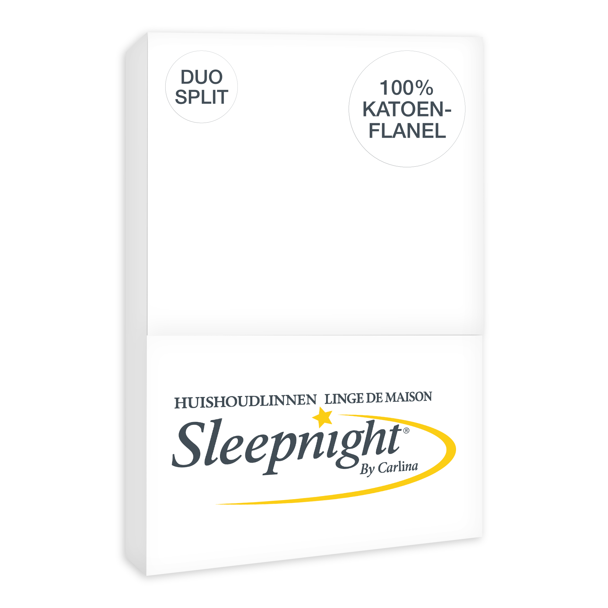 Sleepnight Hoeslaken Duo Split Flanel Wit