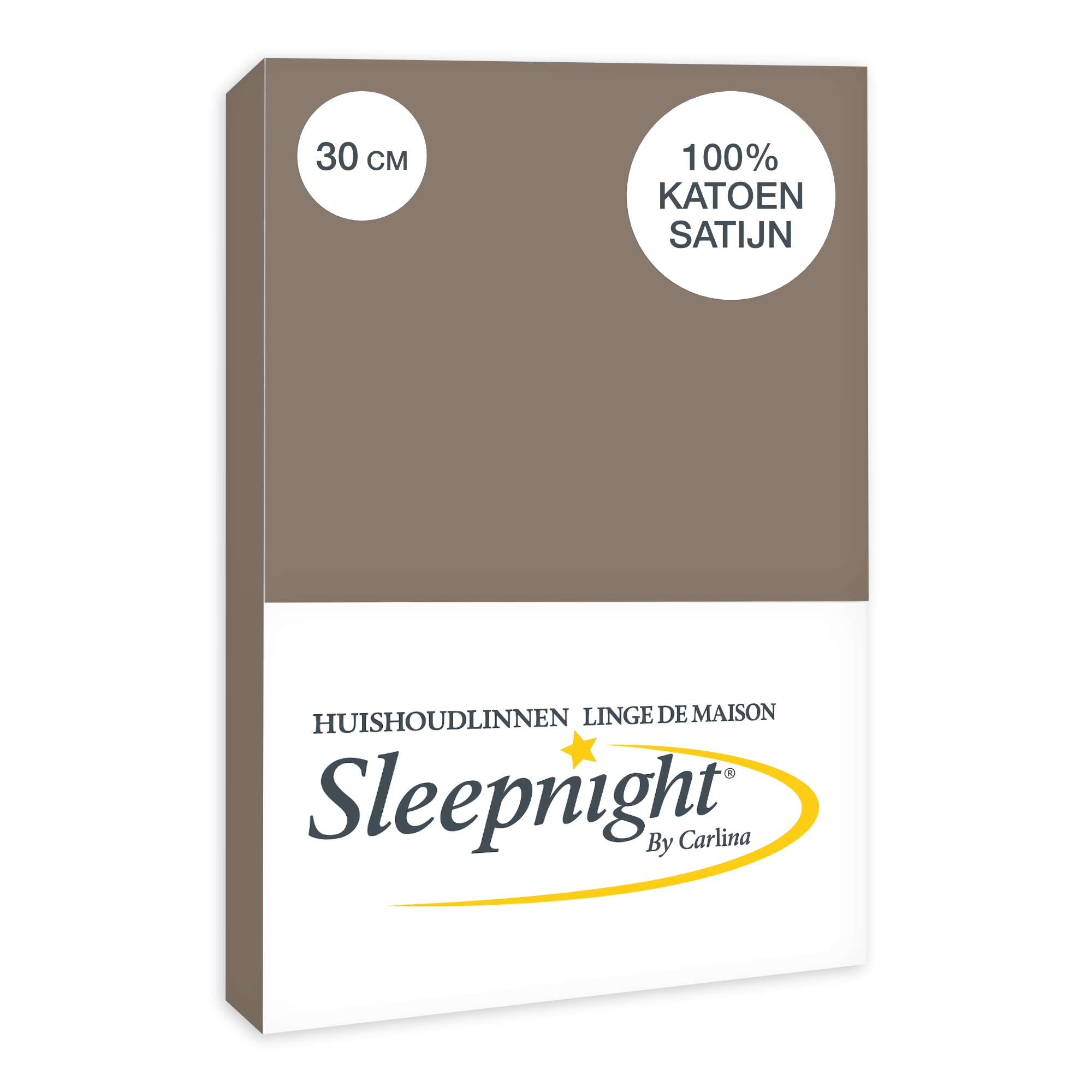 Sleepnight Hoeslaken Satijn 30 cm Taupe