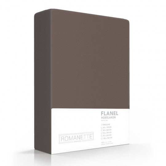 Romanette Hoeslaken Flanel Taupe