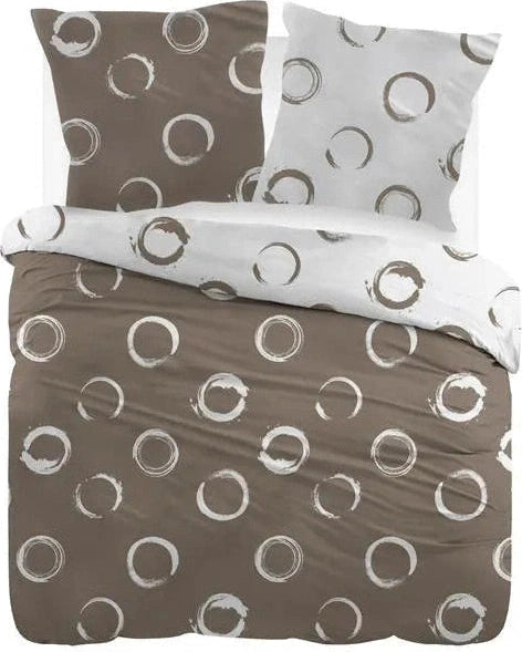 Sleepnight Housse de Couette Flanelle Sweet Taupe