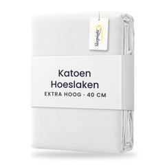 Sleepnight Hoeslaken Katoen 40 cm Wit
