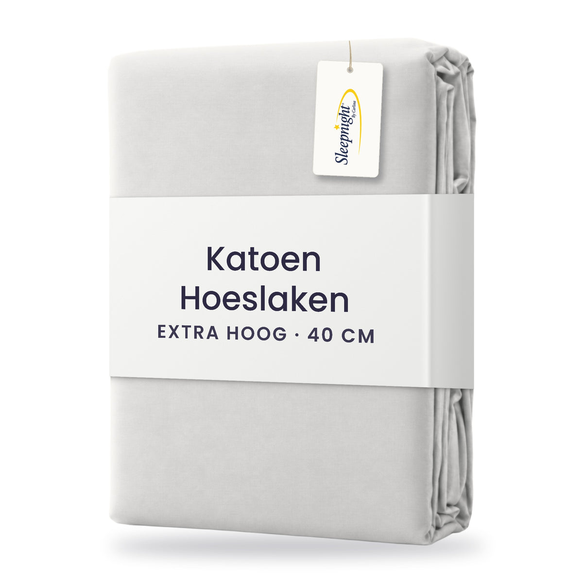 Sleepnight Hoeslaken Katoen 40 cm Grijs - verpakking