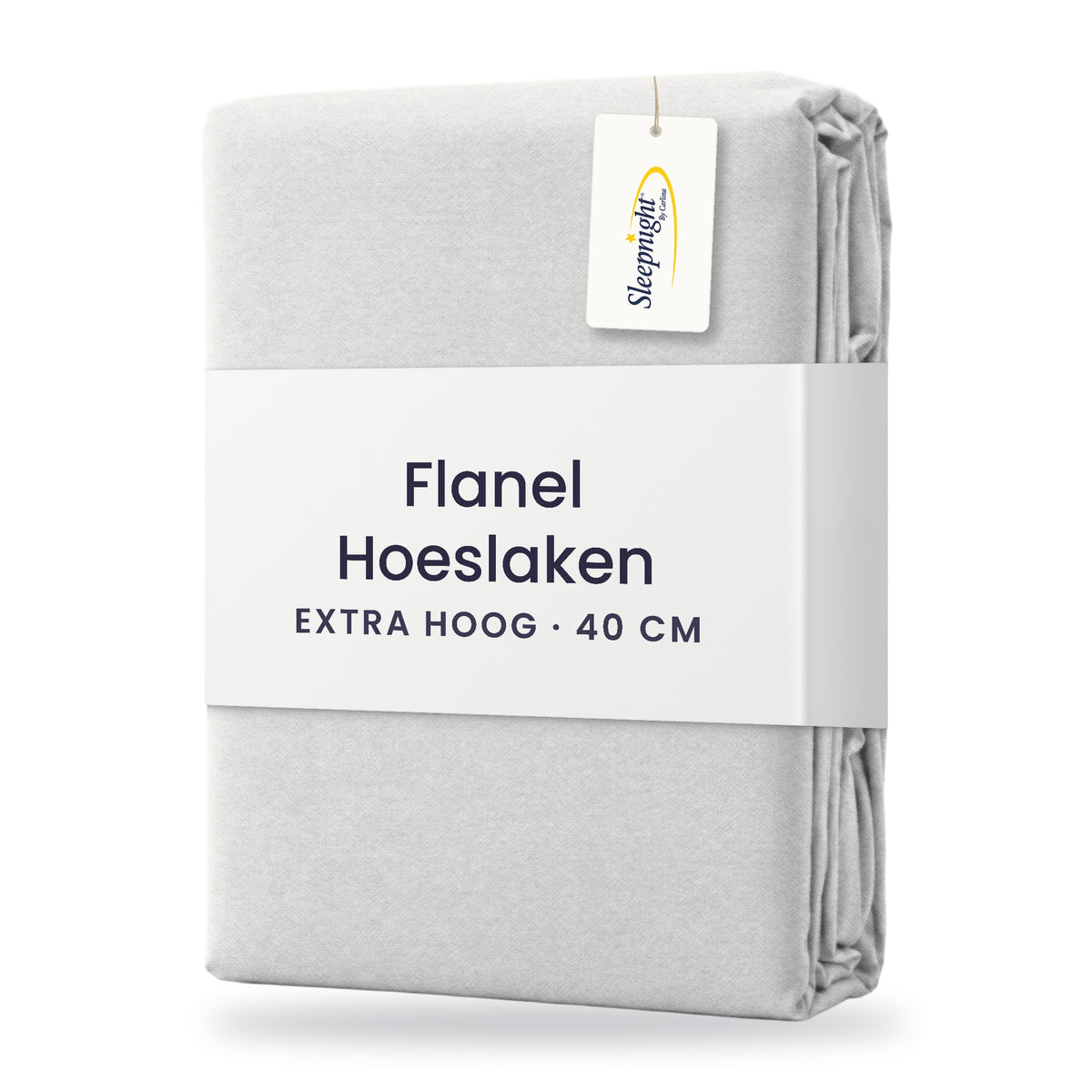 Sleepnight Hoeslaken Flanel 40 cm Grijs - verpakking