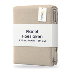 Sleepnight Hoeslaken Flanel 40 cm Café