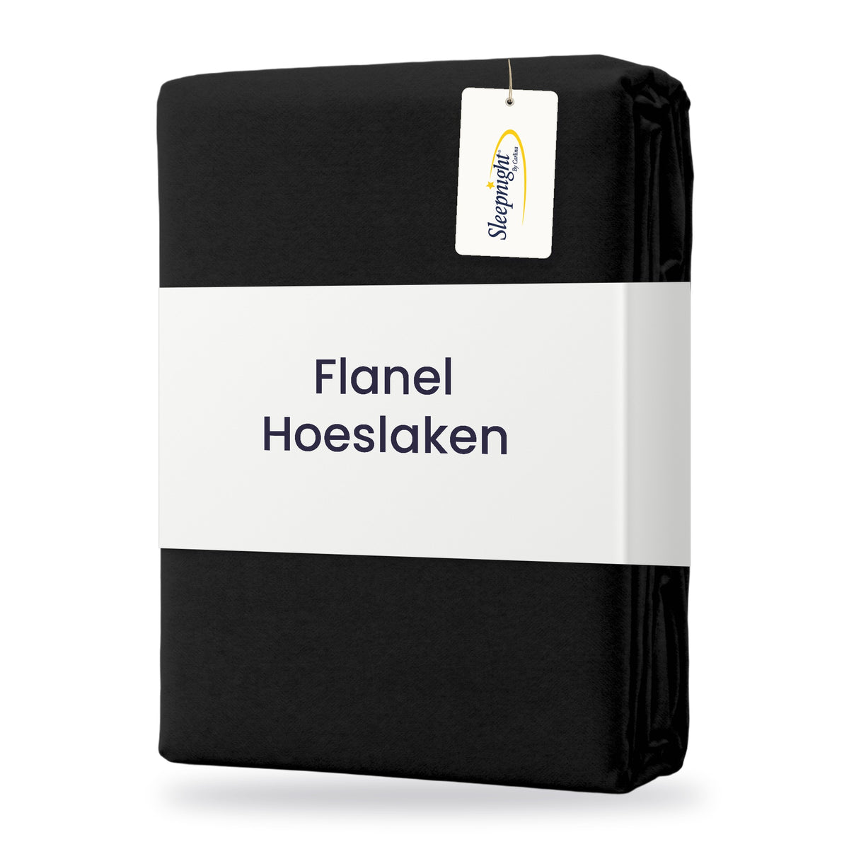 Sleepnight Hoeslaken Flanel 30 cm Zwart - verpakking