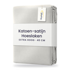 Sleepnight Hoeslaken Satijn 40 cm Grijs