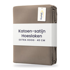 Sleepnight Hoeslaken Satijn 40 cm Taupe