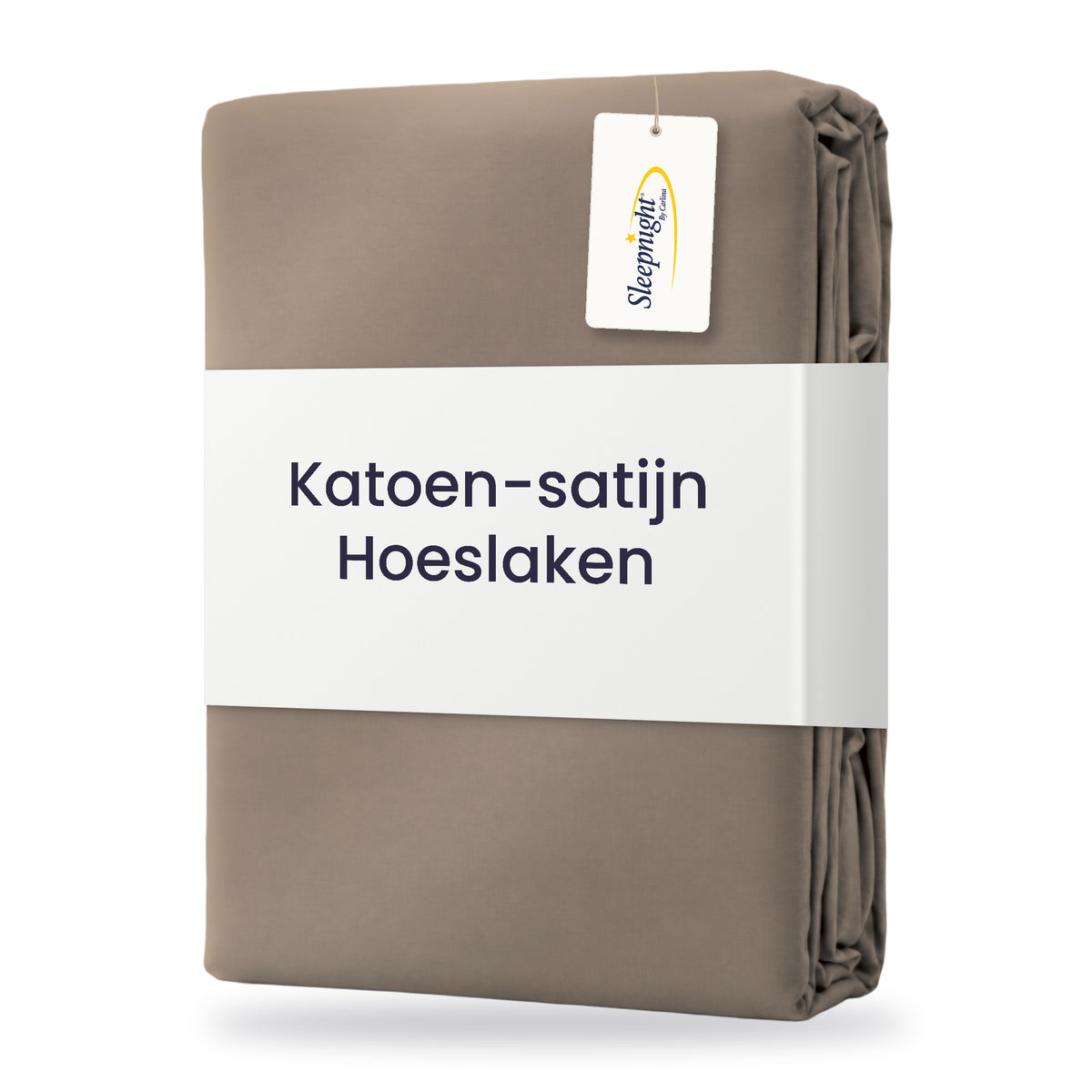Sleepnight Hoeslaken Satijn 30 cm Taupe - verpakking