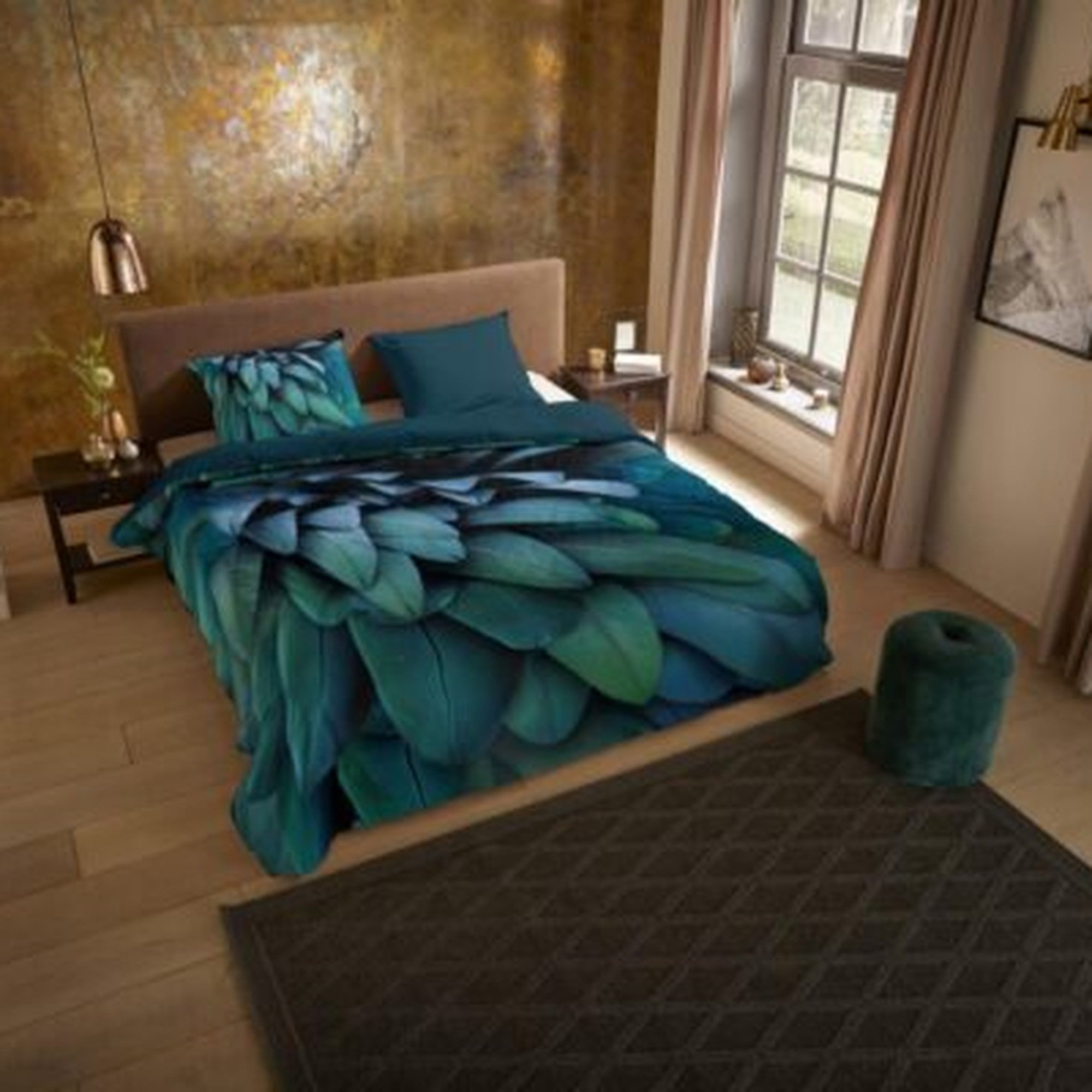 Pure Housse de couette microfibre Heather - Pétrole