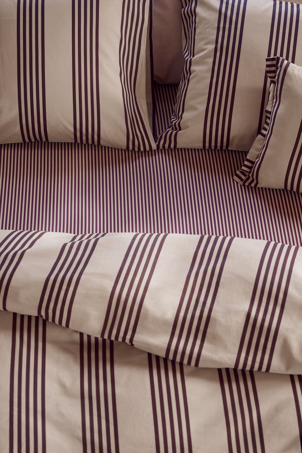 vtwonen dekbedovertrek katoen pure stripe naturel