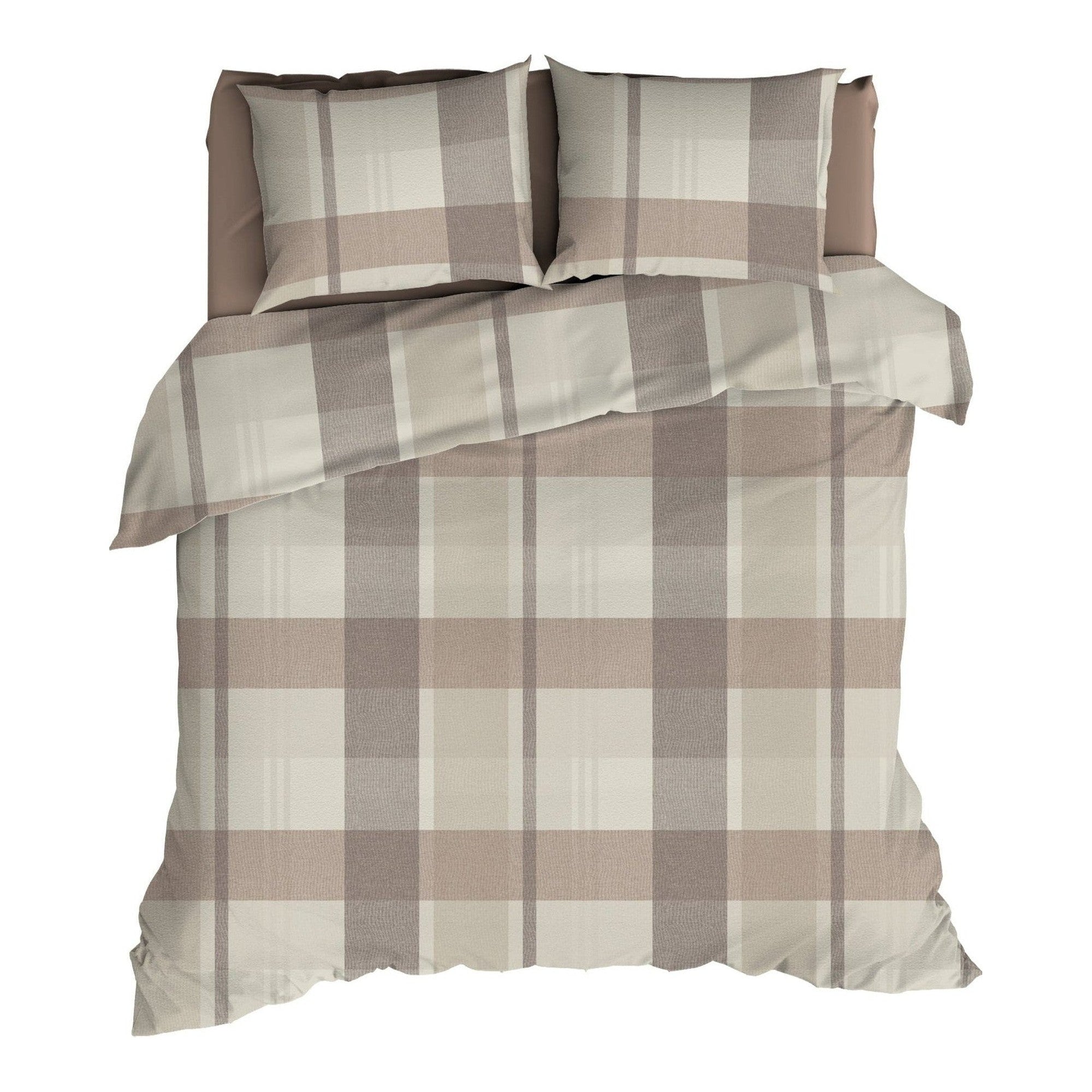 Romanette dekbedovertrek flanel Falcon taupe