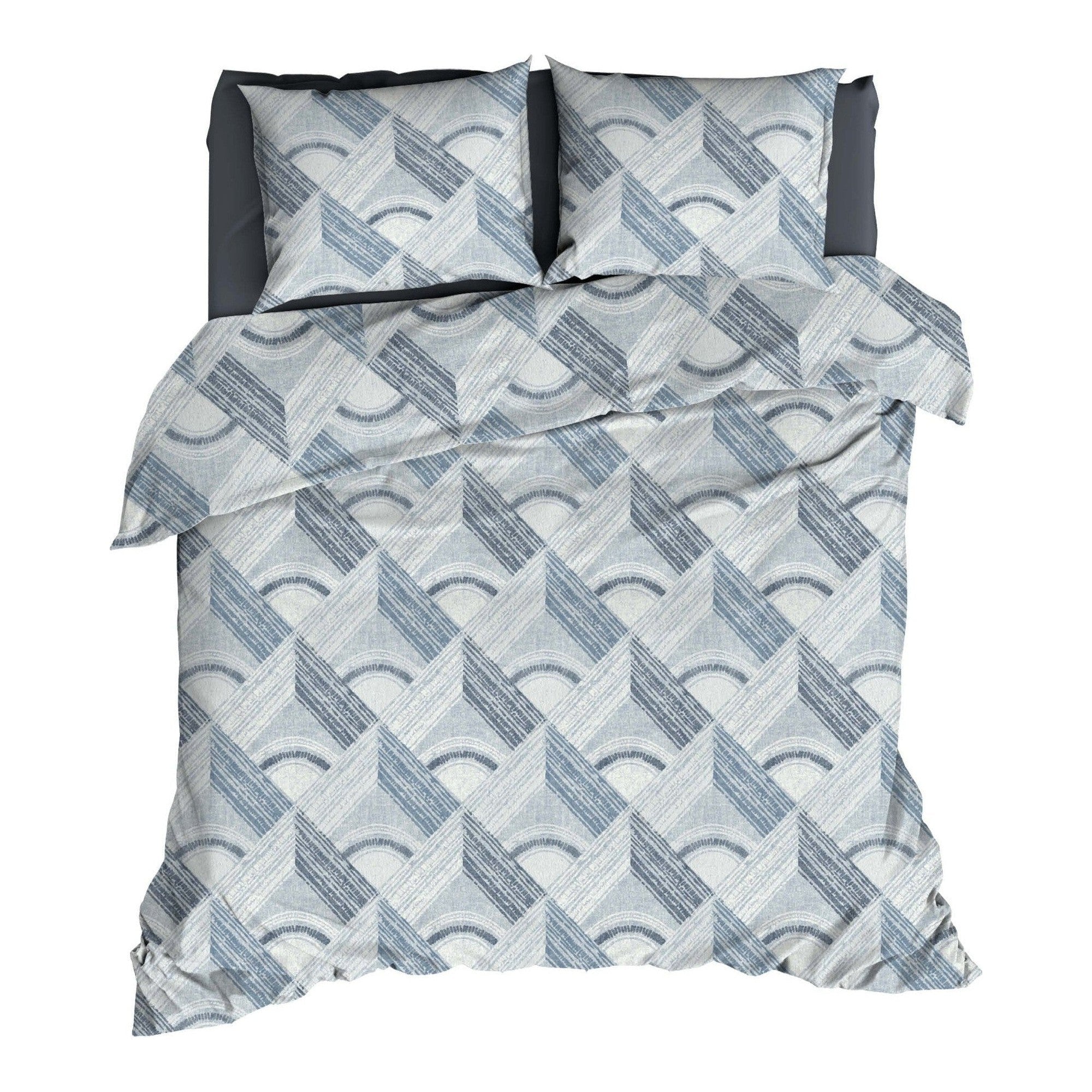 Romanette dekbedovertrek katoen Pantheon Blauw/Grijs