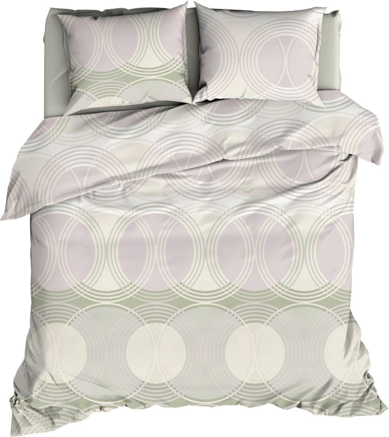 Satin d'Or Dekbedovertrek Dekbedovertrek Satijn Condi Sand/Wit