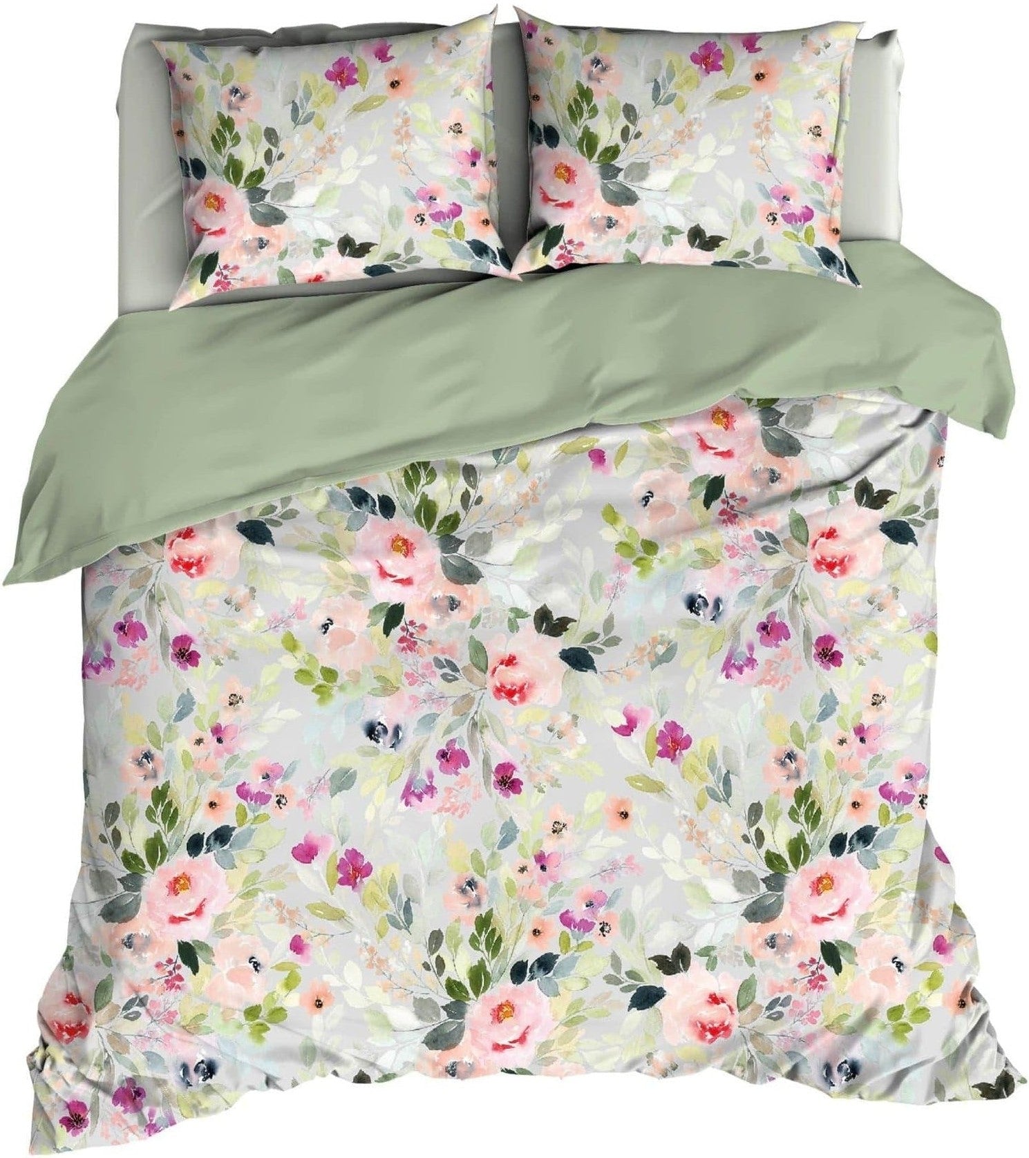 Satin d'Or Dekbedovertrek Dekbedovertrek Satijn Fabienne Dusty Green