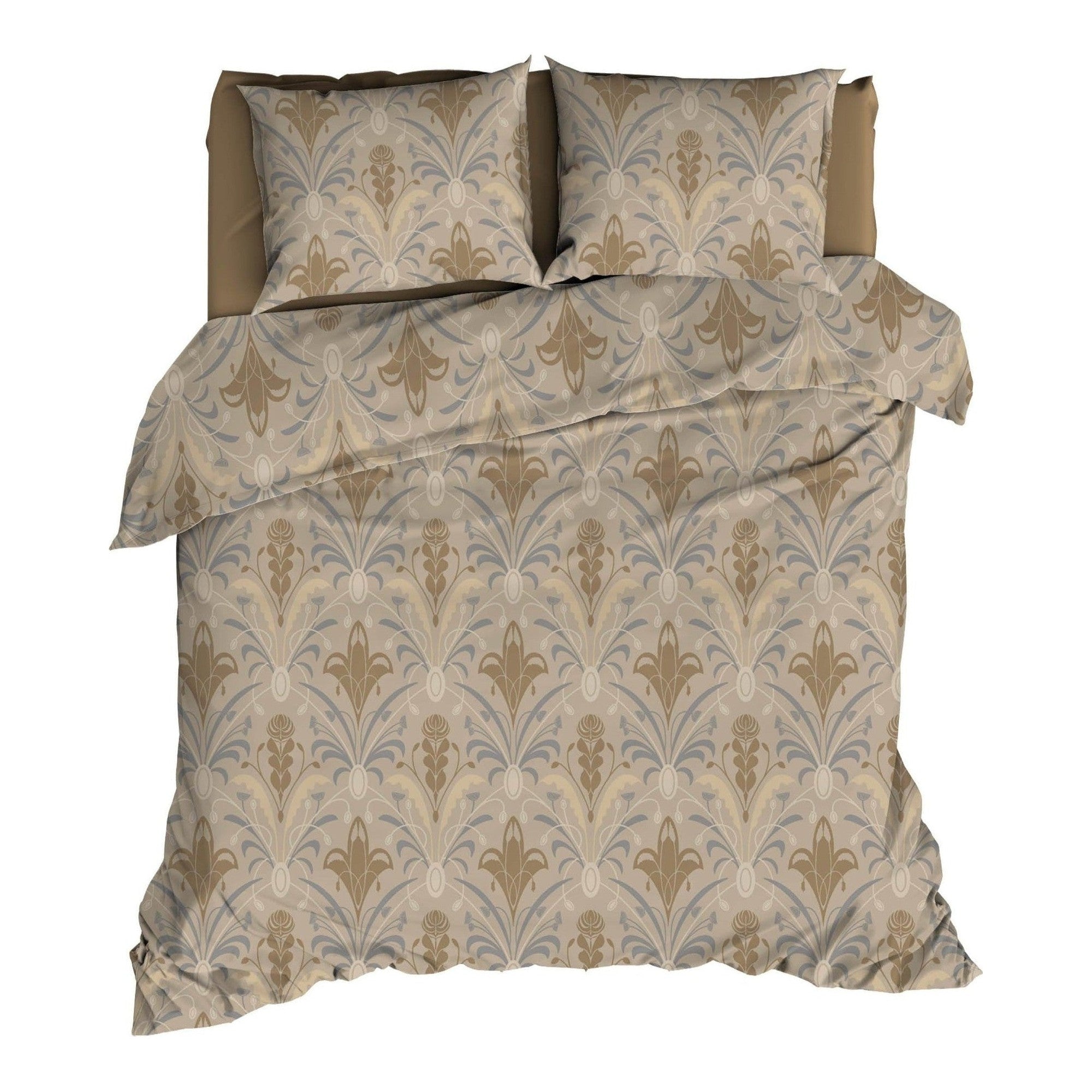 Satin d'Or dekbedovertrek Belgravria beige grijs satijn