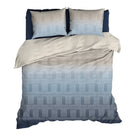 Satin d'Or dekbedovertrek satijn Albenga blauw / beige