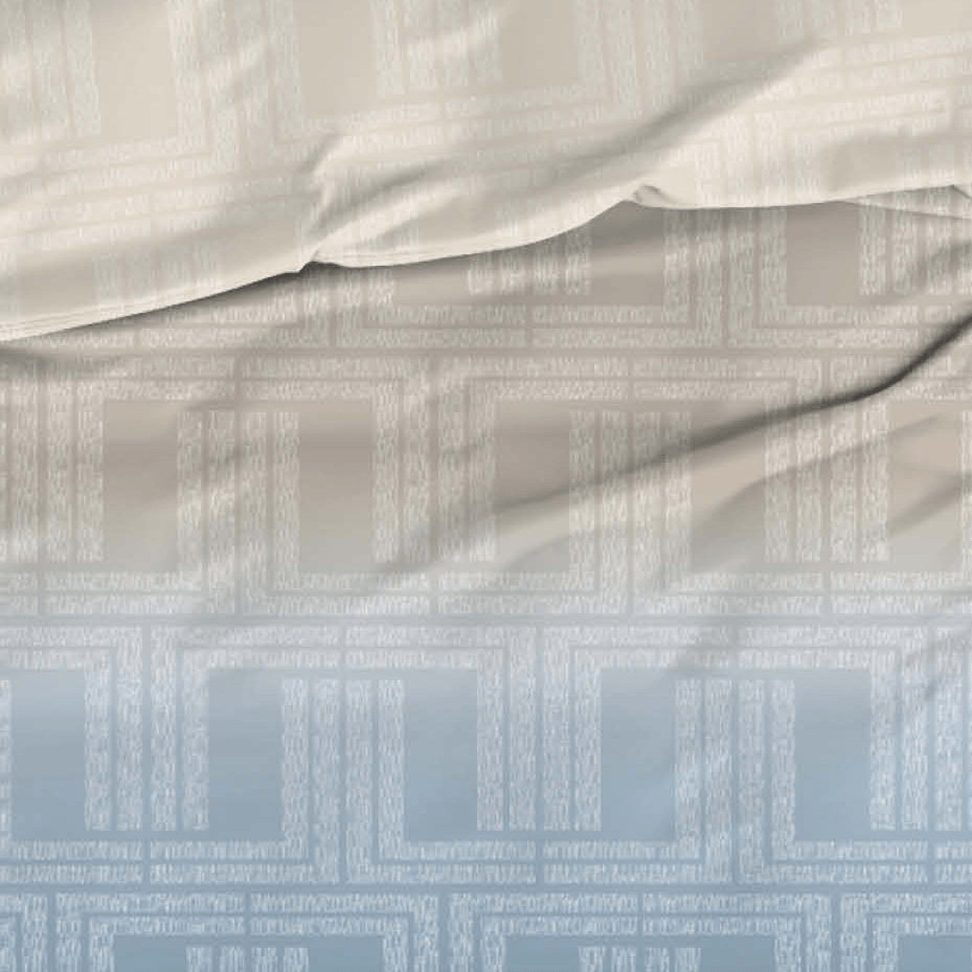 Satin d'Or dekbedovertrek satijn Albenga blauw / beige