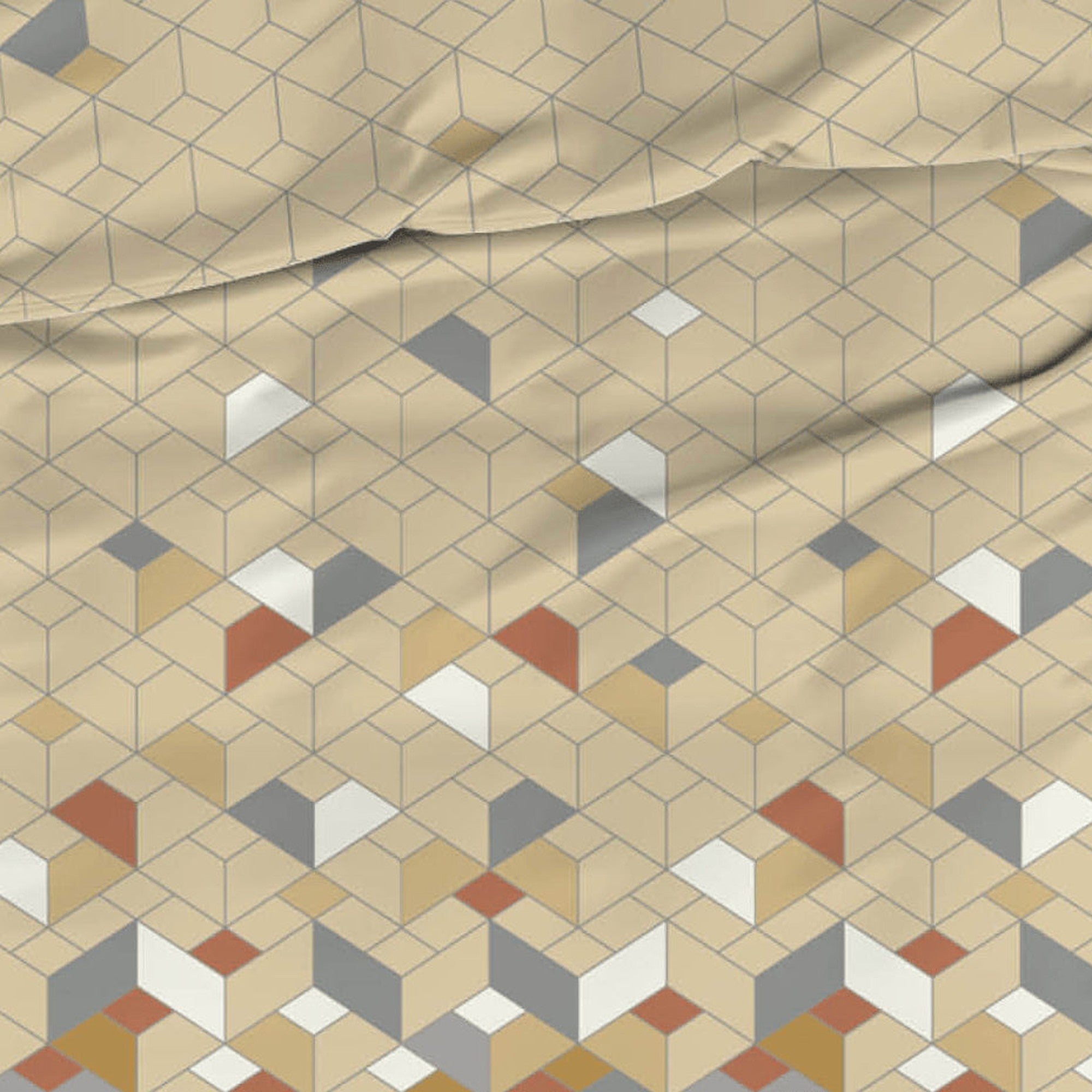 Satin d'Or dekbedovertrek satijn Scoop, Antra/Beige