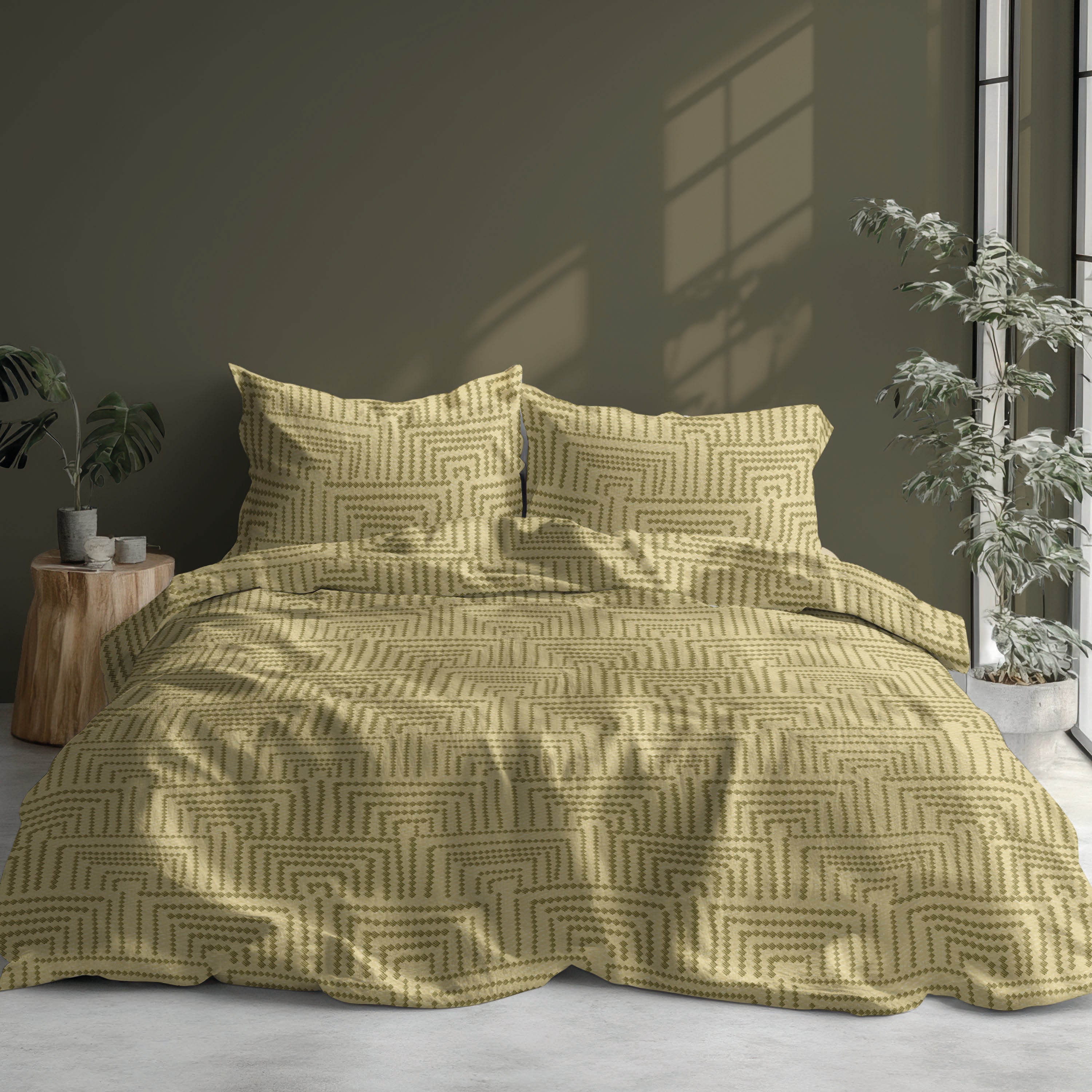 Satin d'Or lakenset Vendome satijnkatoen groen